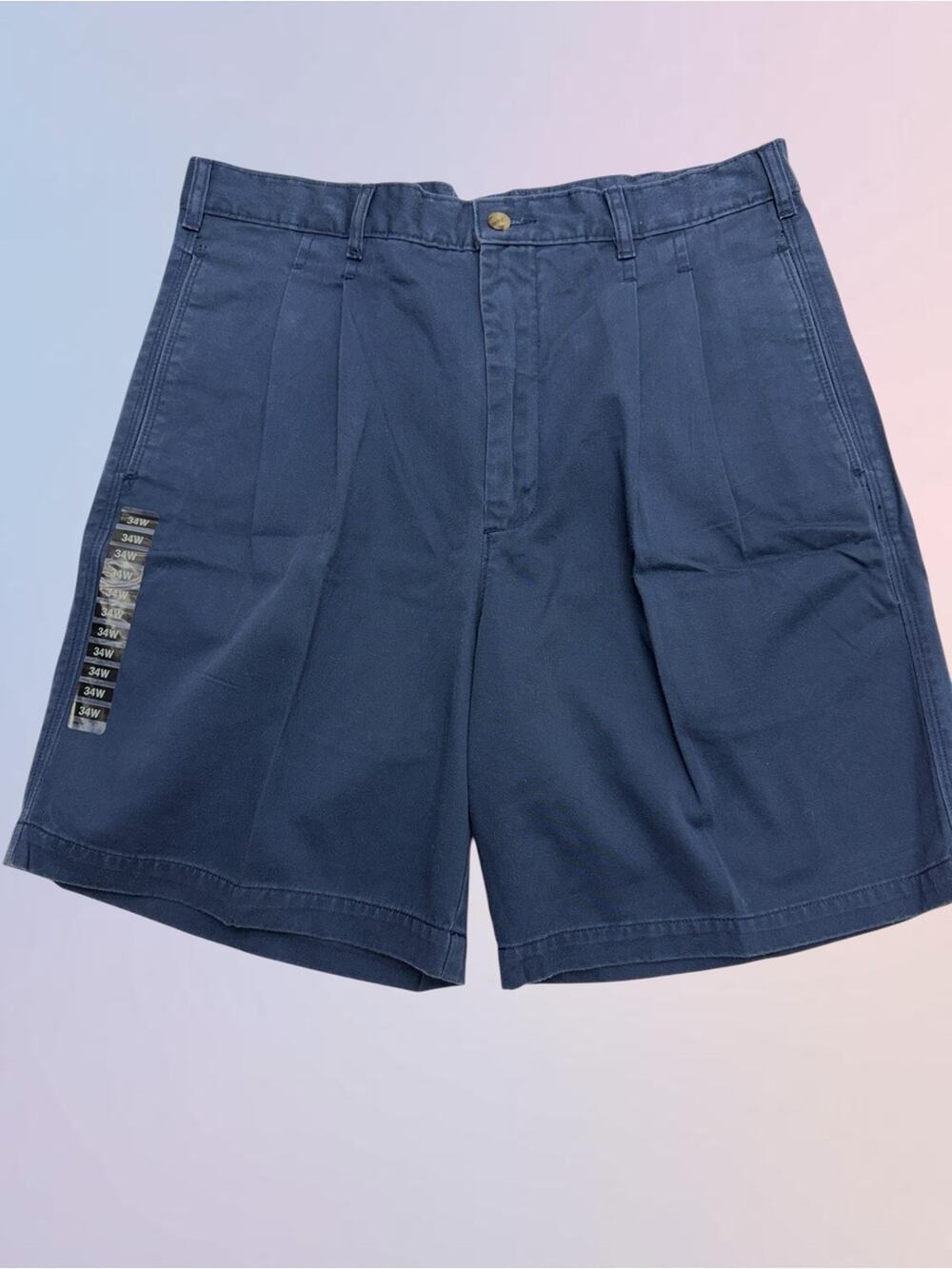 HAGGAR Men’s 34 Blue Pleated Cotton shorts